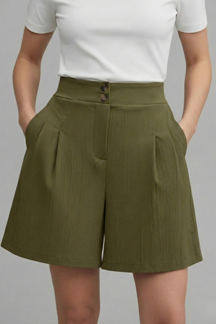 Gabriella – Damens Högmidjade Vida Shorts