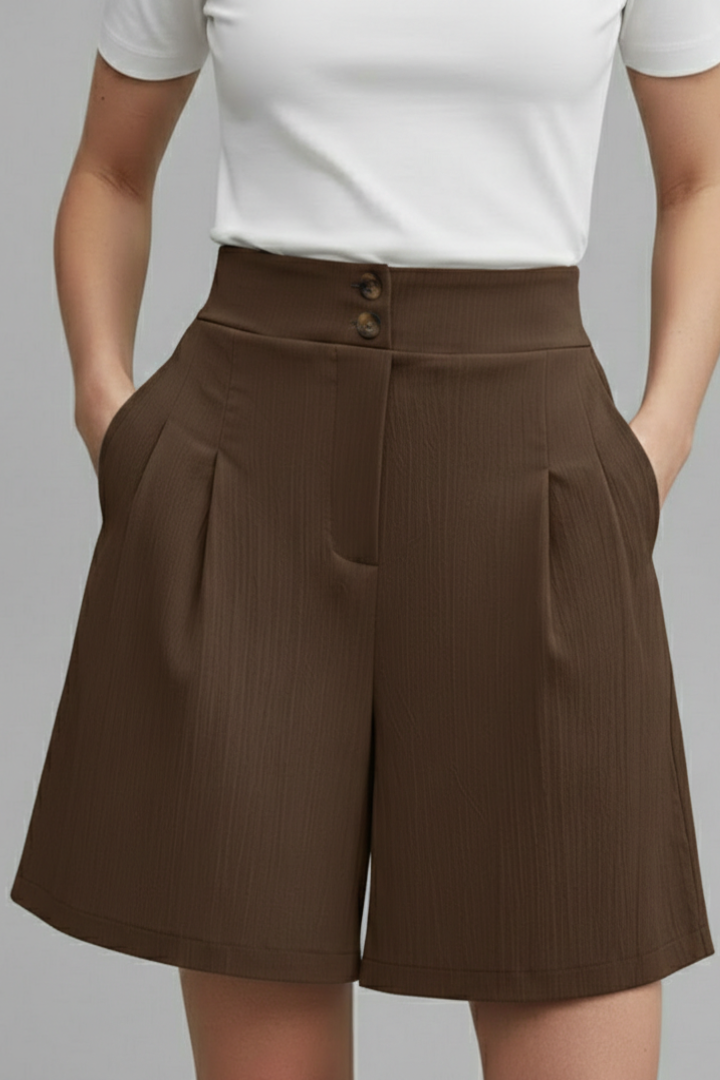 Gabriella – Damens Högmidjade Vida Shorts