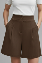 Gabriella – Damens Högmidjade Vida Shorts