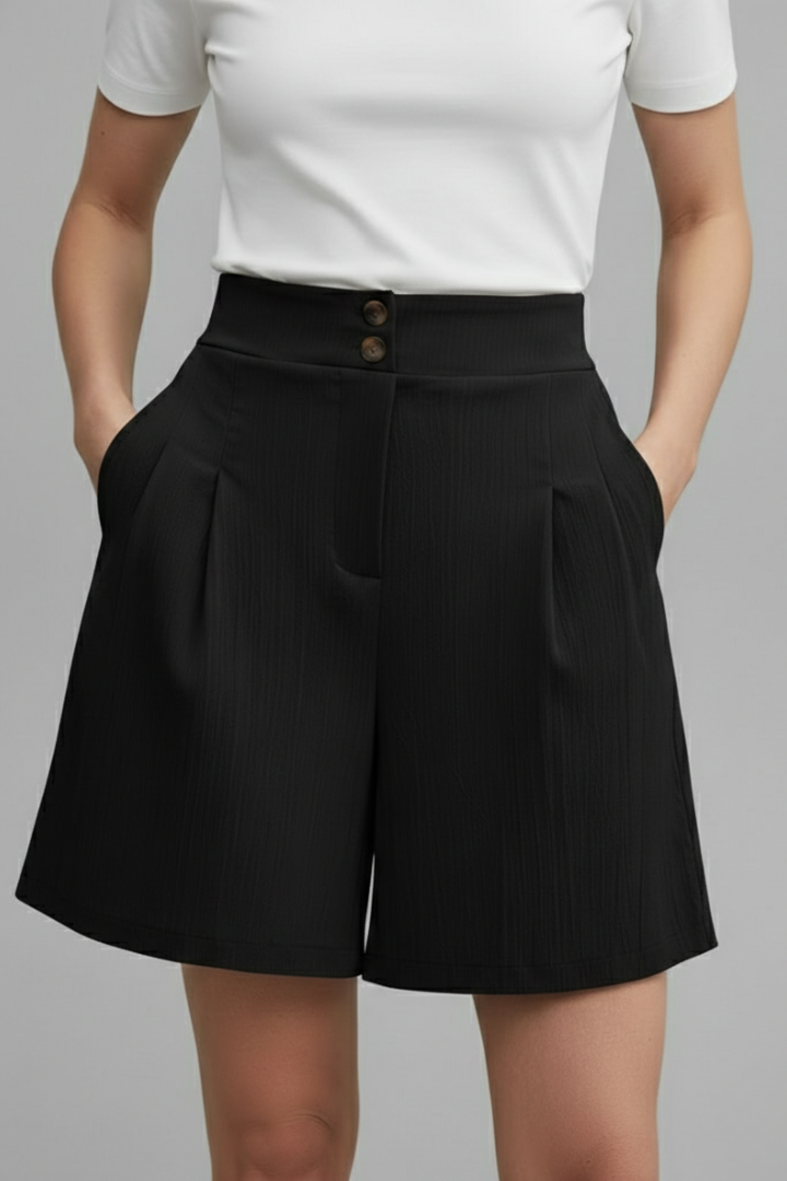 Gabriella – Damens Högmidjade Vida Shorts