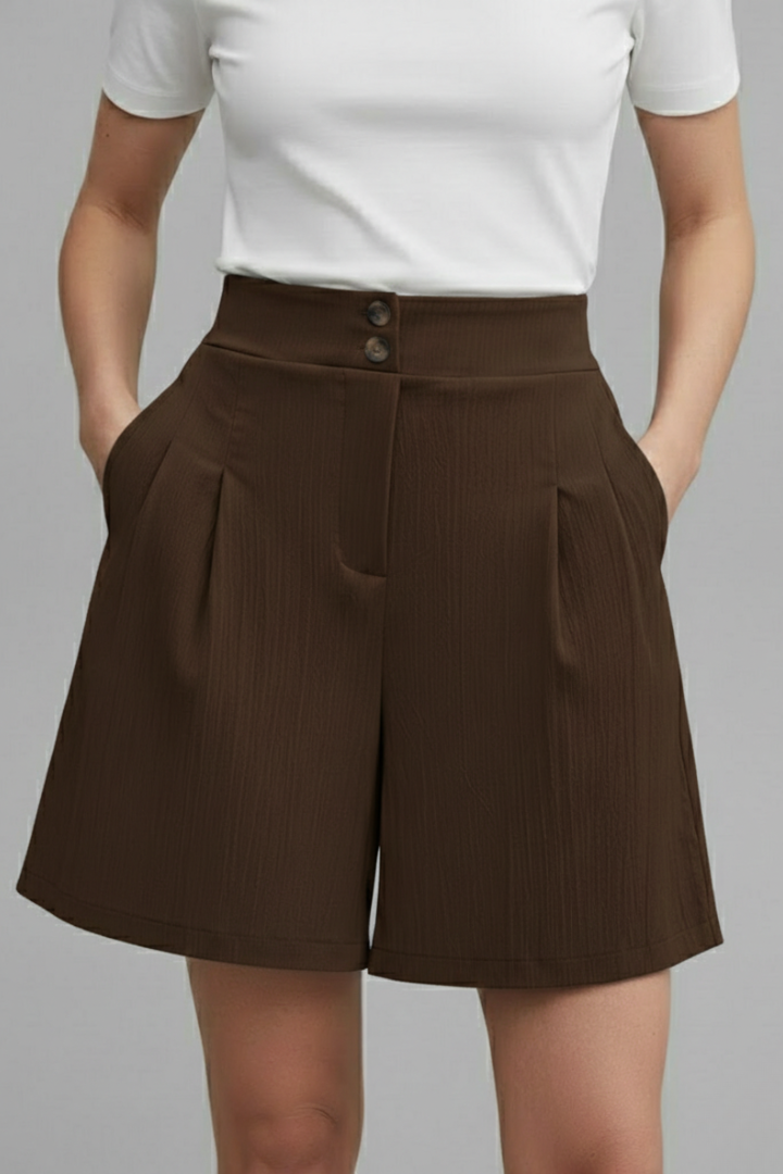 Gabriella – Damens Högmidjade Vida Shorts