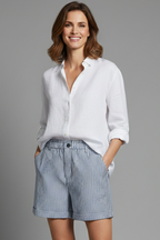 Charlotte – Kvinnoformade randiga högmidjade shorts