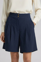 Jessica – Högmidjade Plisserade Skräddarsydda Shorts För Dam