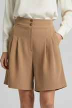 Jessica – Högmidjade Plisserade Skräddarsydda Shorts För Dam