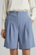 Jessica – Högmidjade Plisserade Skräddarsydda Shorts För Dam