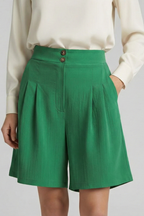 Jessica – Högmidjade Plisserade Skräddarsydda Shorts För Dam