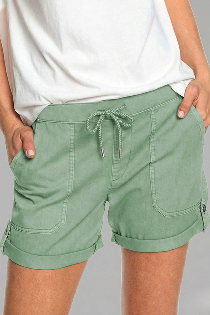 Jasmine – Damens Casual Shorts med Dragsko och Fickor