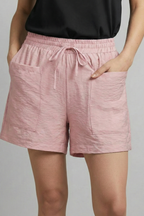 Caroline – Damens elastiska midja avslappnade dragsko shorts