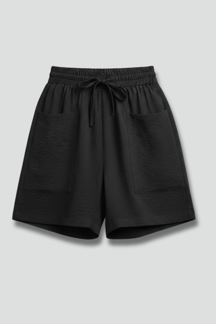 Caroline – Damens elastiska midja avslappnade dragsko shorts