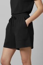 Caroline – Damens elastiska midja avslappnade dragsko shorts