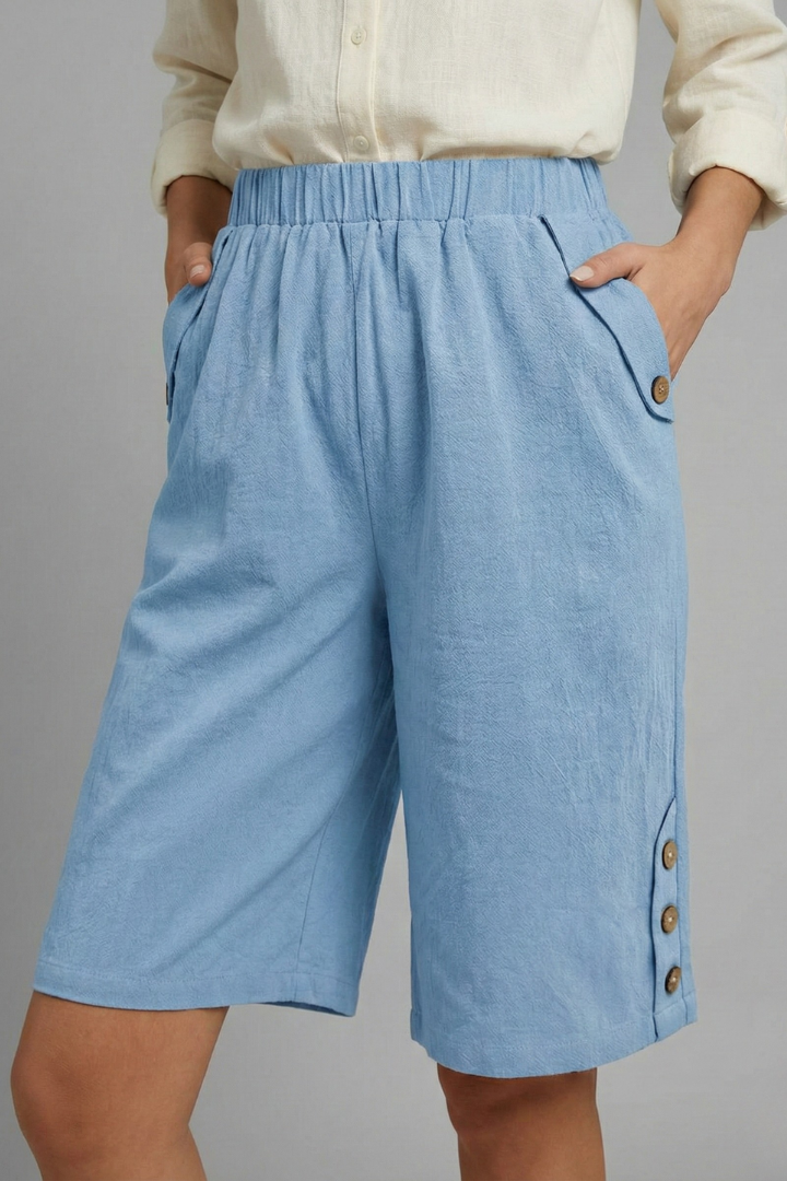 Hailey – Damens Elastiska Midja Vida Ben Knapshorts