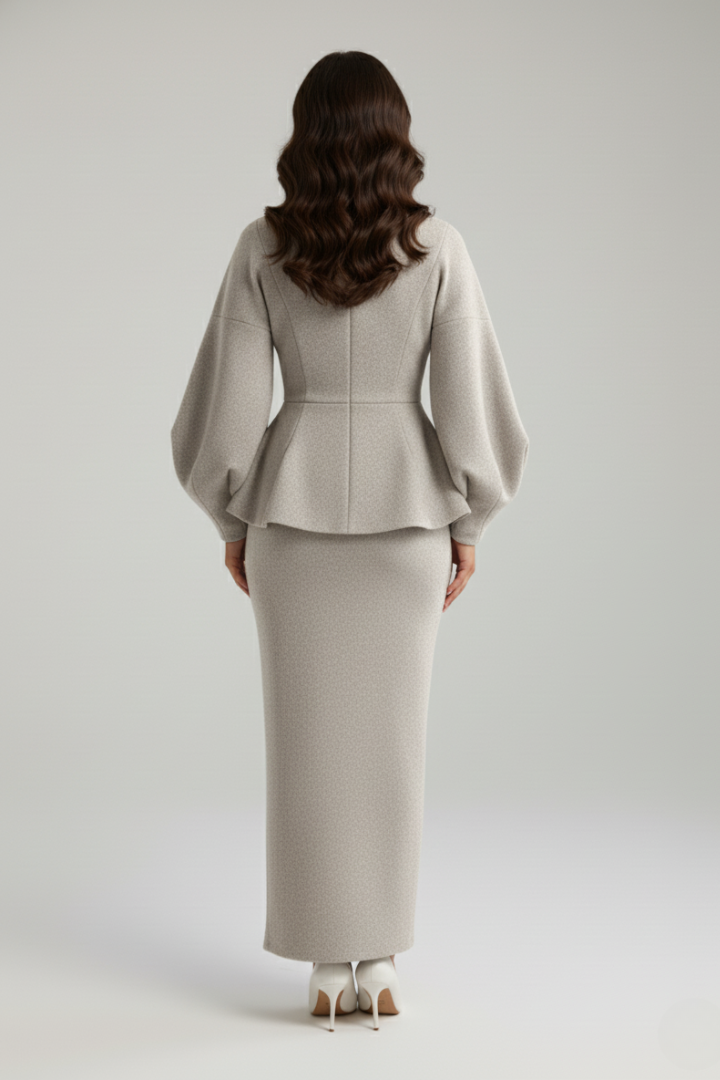 Taylor – Dam V-ringad Blazer och Kjol Set