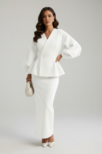 Taylor – Dam V-ringad Blazer och Kjol Set