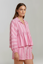 Elizabeth – Kvinnors Randig Långärmad Short Set