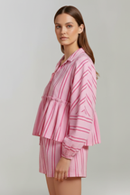 Elizabeth – Kvinnors Randig Långärmad Short Set