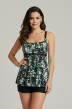 Kylie – Kvinnors Tryckt Tankini Set med Shorts