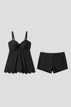 Lily – Dam Sweetheart Neck Tankini Set med Shorts
