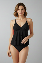 Morgan – Dam V-ringad Tiered Ruffle Tankini Set