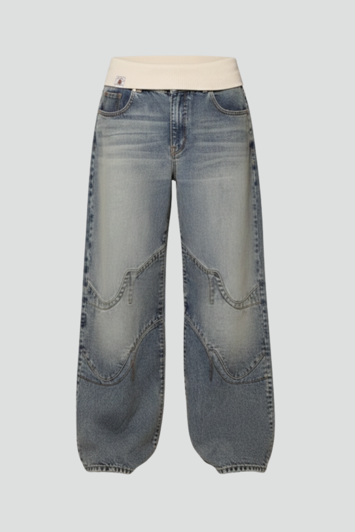Madison – Damens Avslappnade Baggy Vida Jeansbyxor
