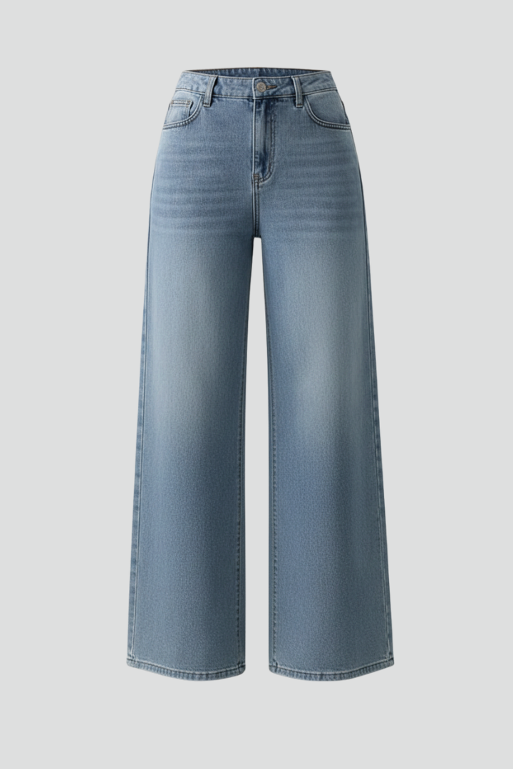 Evelyn – Damens Högmidjade Vida Jeans