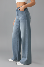 Evelyn – Damens Högmidjade Vida Jeans
