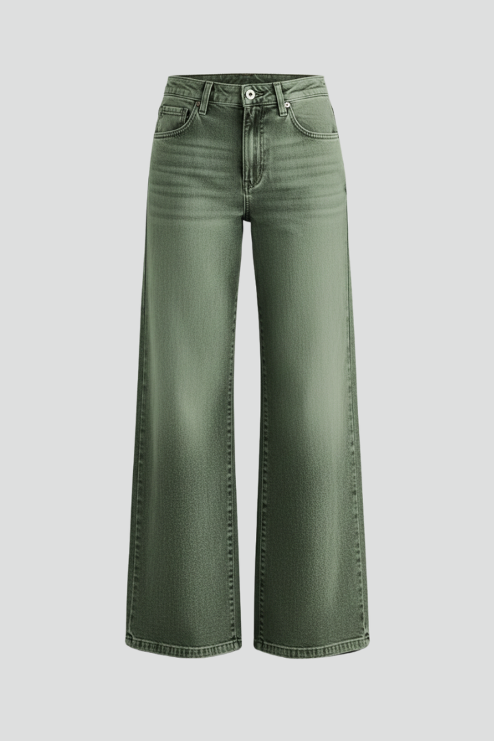 Faith – Damens avslappnade vida högmidjade denimjeans