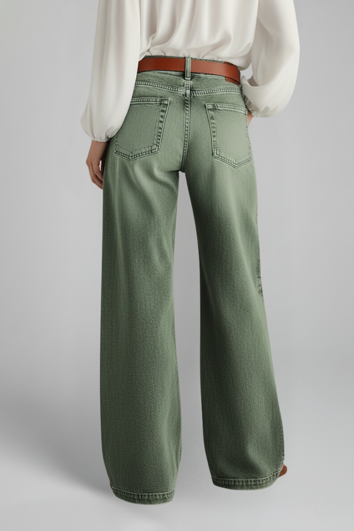 Faith – Damens avslappnade vida högmidjade denimjeans