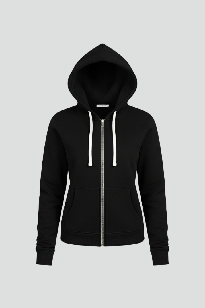 Hailey – Dam Zip Hoodie med Dragsko och Framlommor