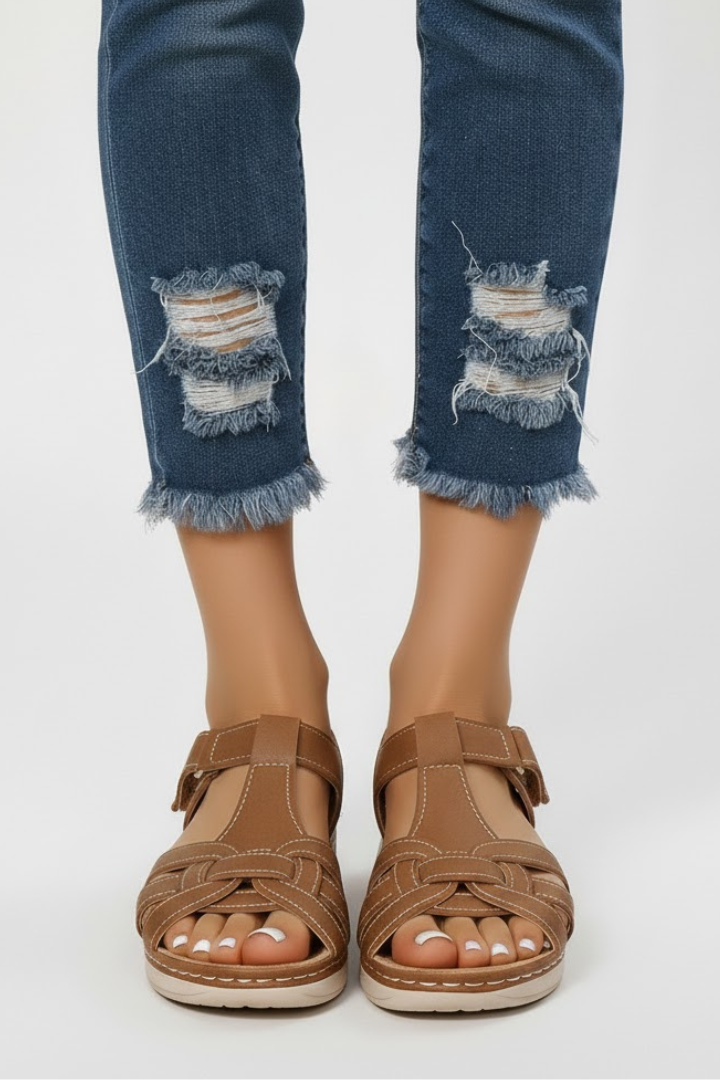 Hannah – Retro Sandaler Med Remmar Och Spänne För Dam