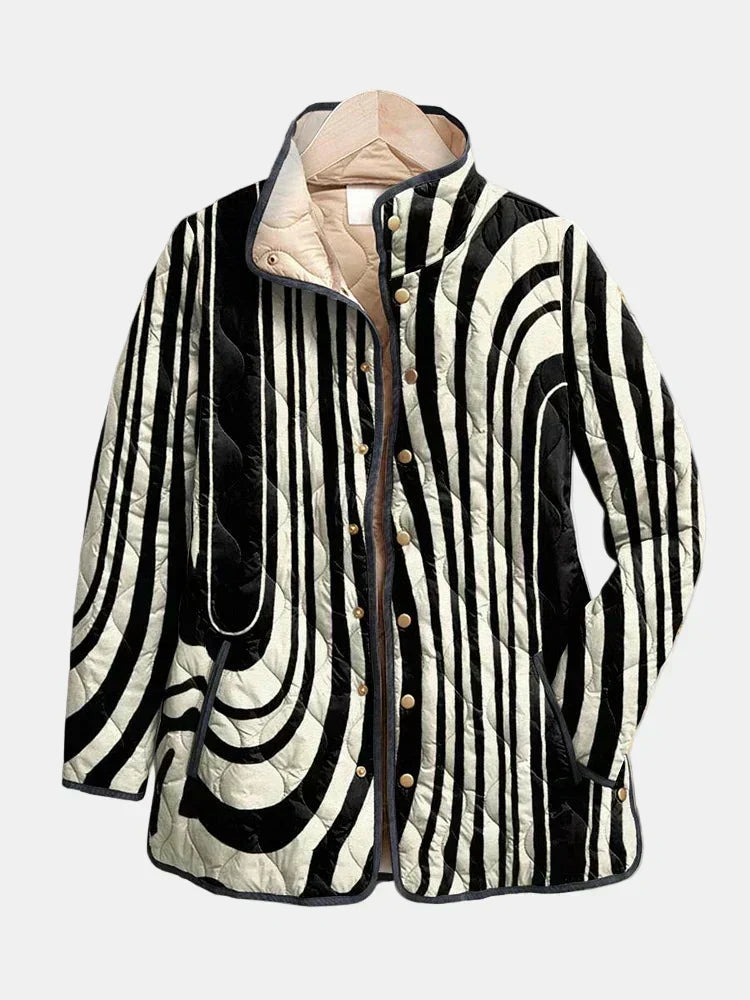 Sylvie | Quiltad jacka med zebragrafik
