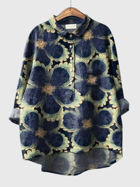 Valeria – Blus med Blommönster