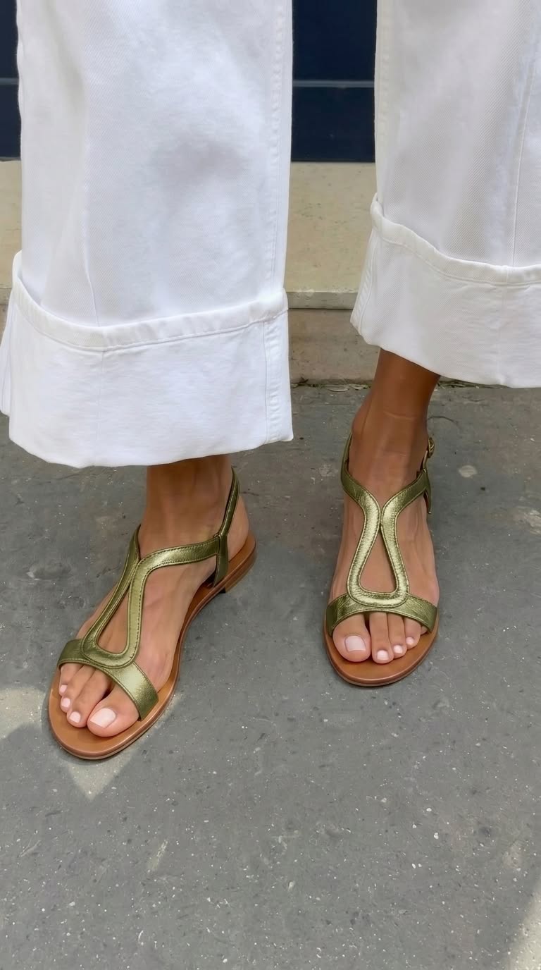 Élina | Platta sandaler med T-rem
