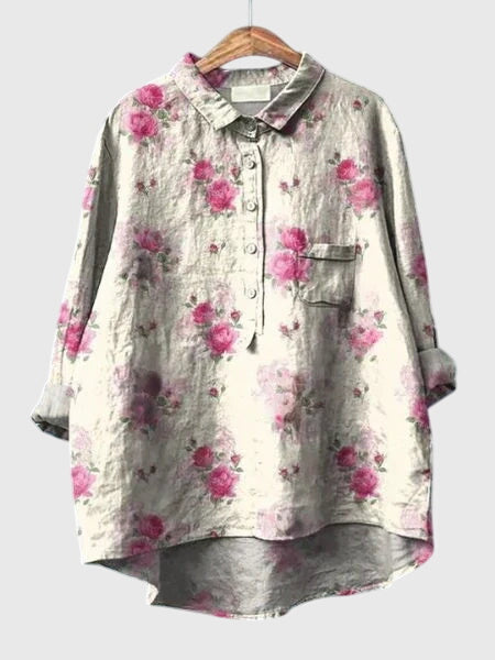 Valeria – Blus med Blommönster