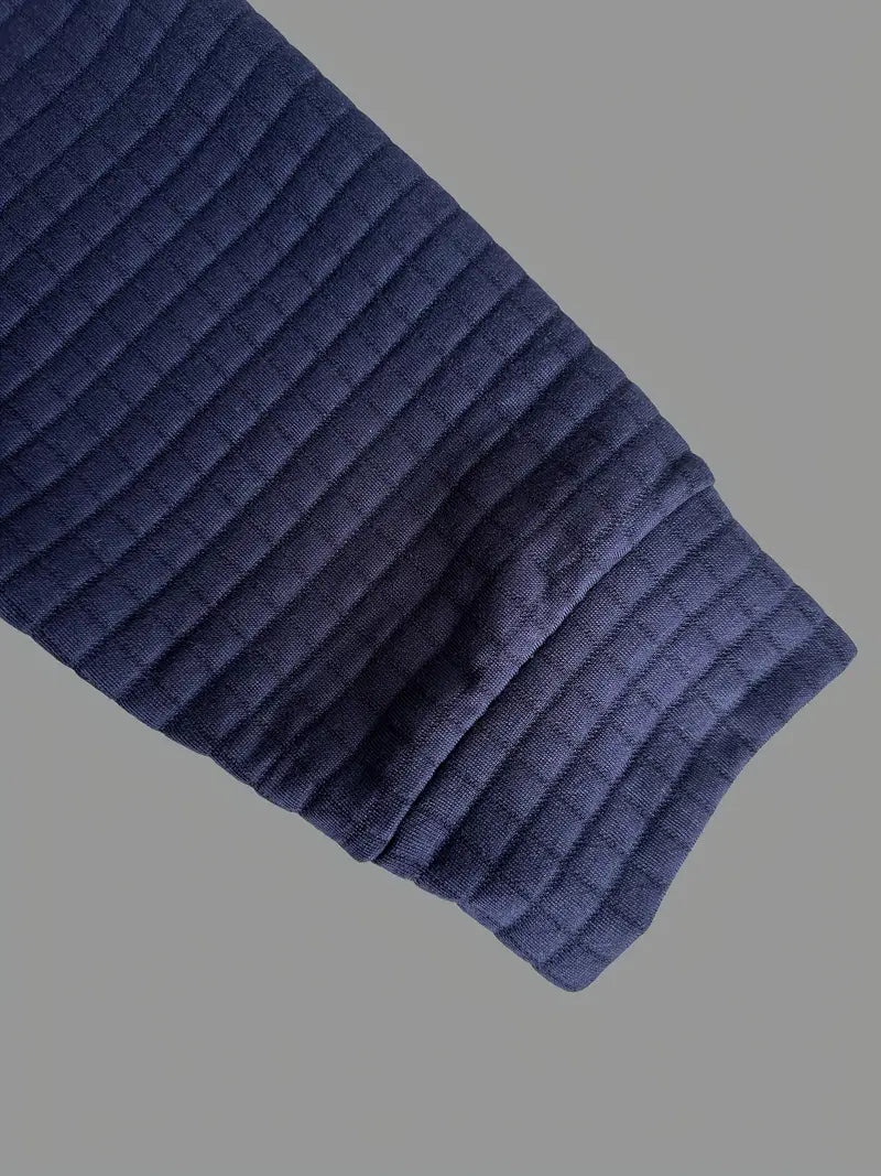Texturerad långärmad pikétröja