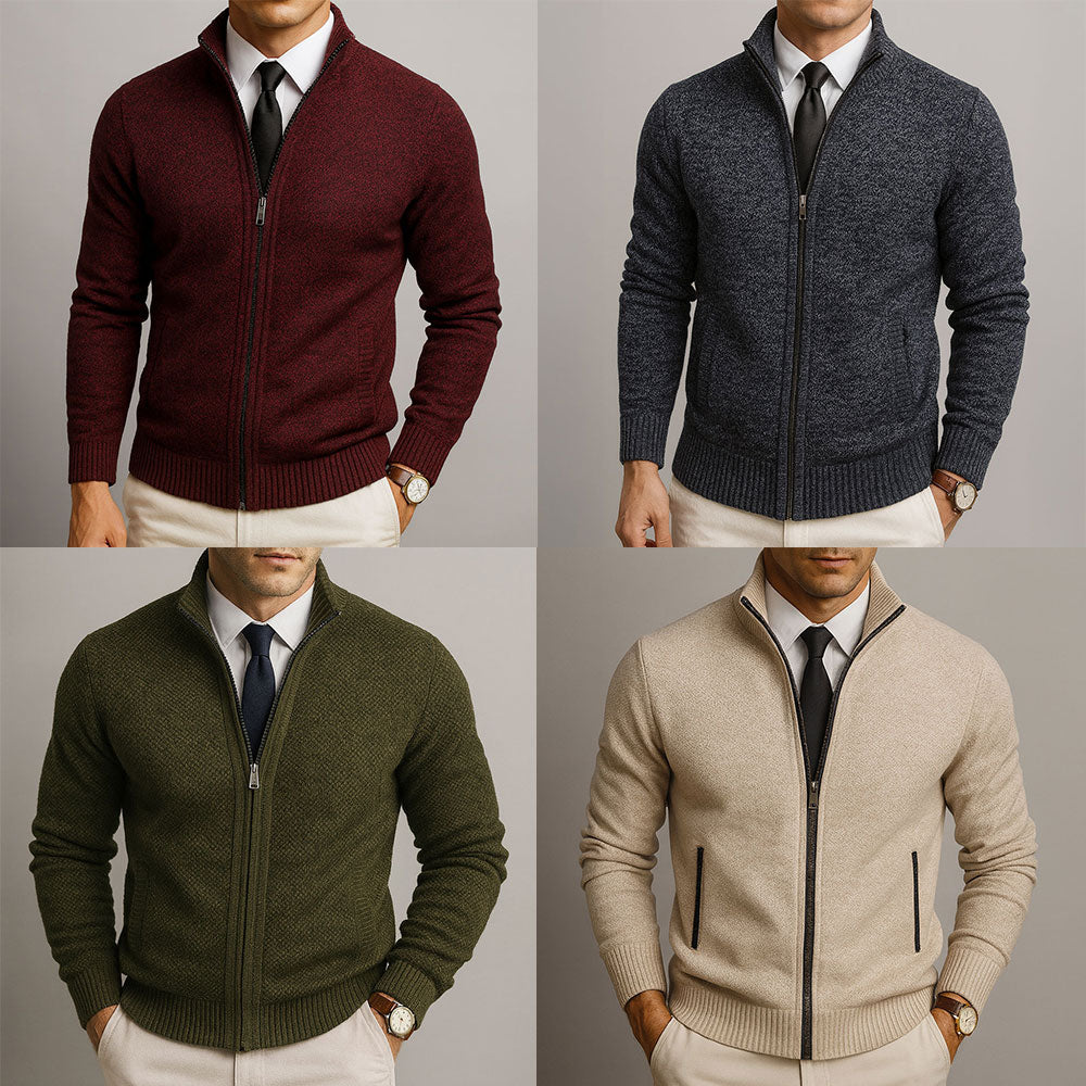 Henri | Cardigan med hög krage och dragkedja