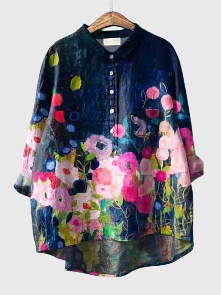 Valeria – Blus med Blommönster