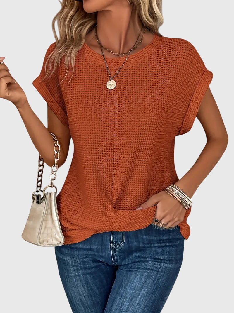 Isa – Elegant Blus Med Rund Halsringning