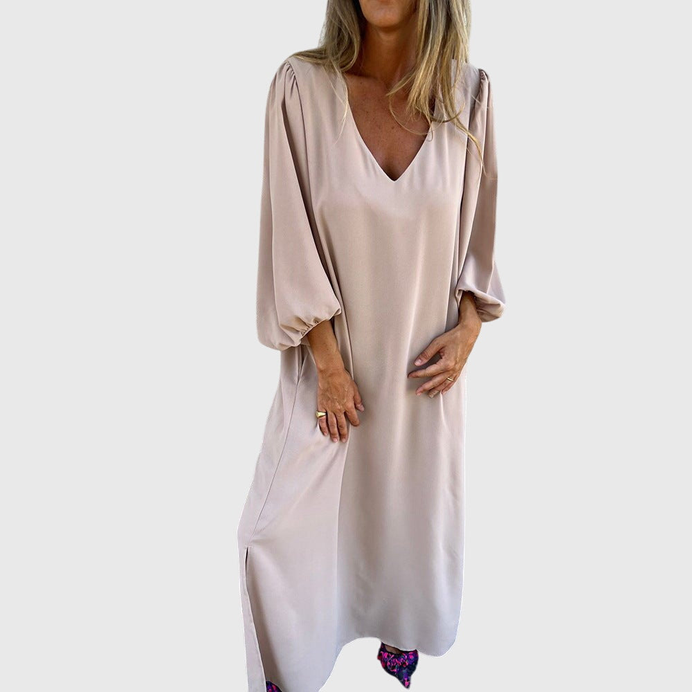 Carol – Lång Boho Klänning Med Fickor