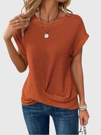 Isa – Elegant Blus Med Rund Halsringning