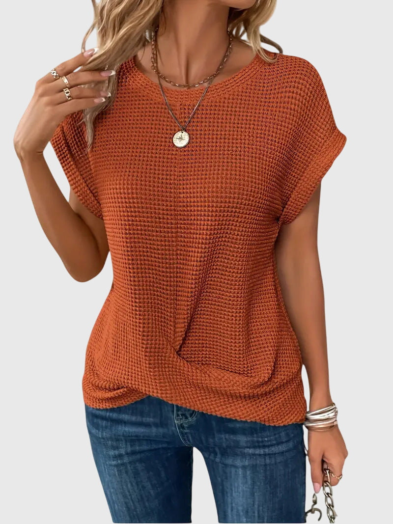 Isa – Elegant Blus Med Rund Halsringning