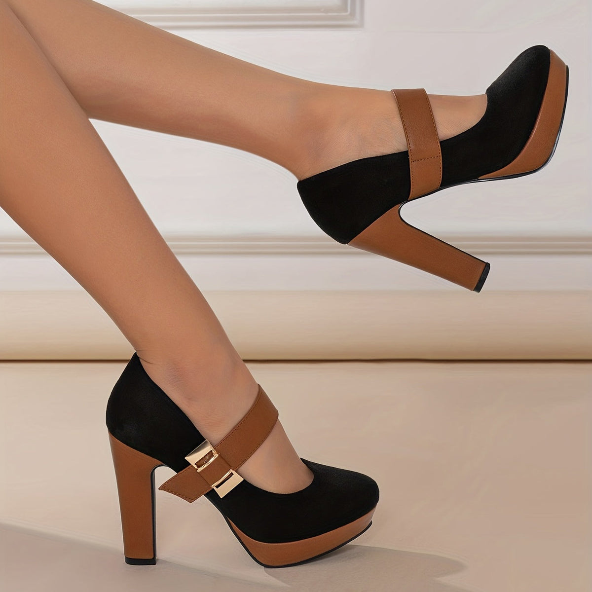 Eleganta pumps med bekväm klack