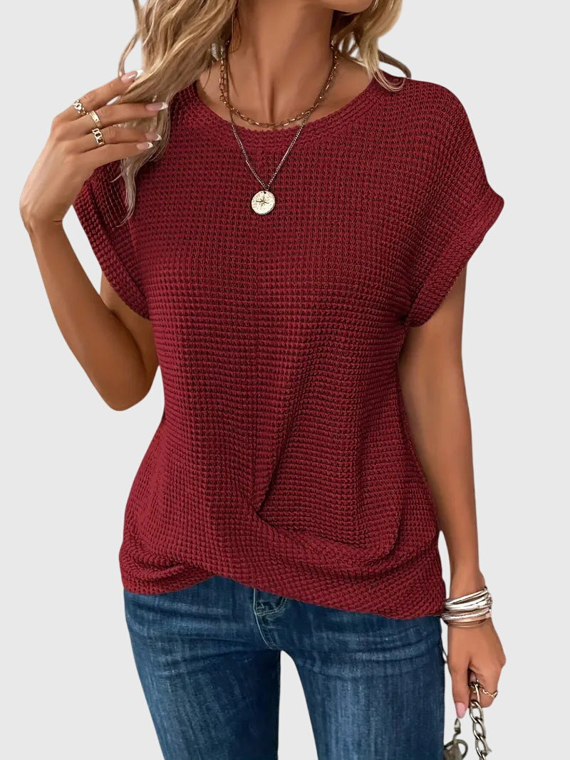 Isa – Elegant Blus Med Rund Halsringning