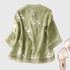 Nellie – Elegant blommig broderad topp