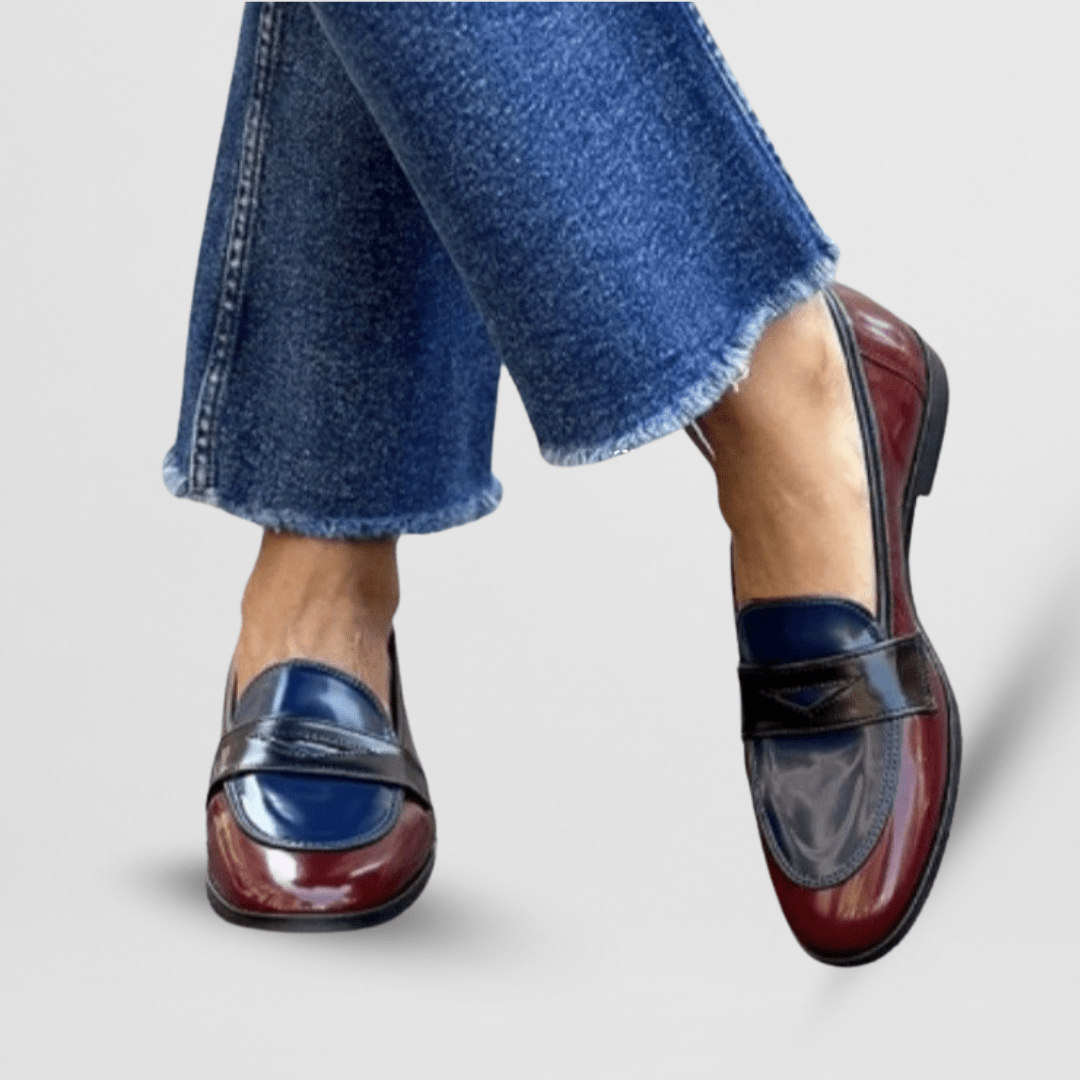 Élina | Tvåfärgade lackloafers