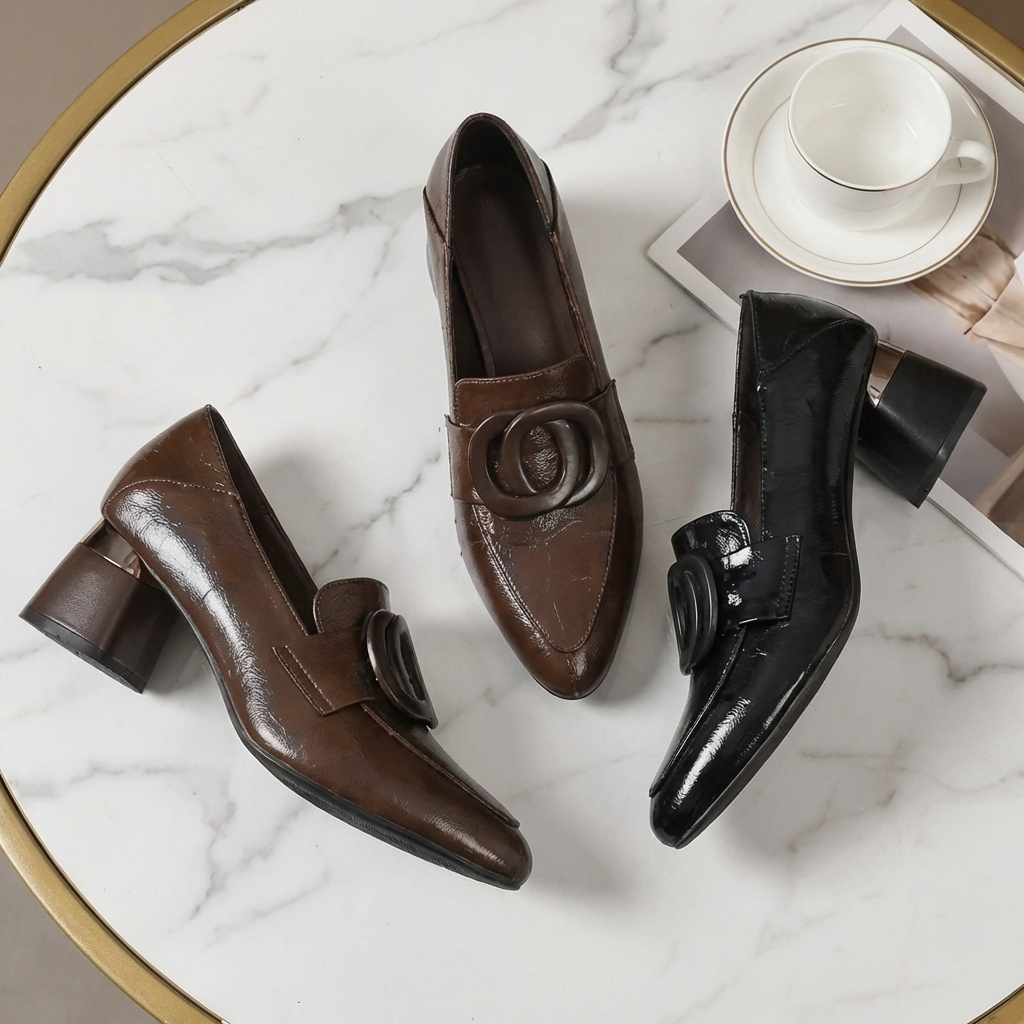 Élise | Loafers med klack och dekor