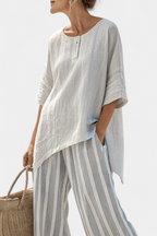 Talvora – Elegant randig asymmetrisk set