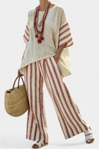Braelith – Elegant randig i linne set