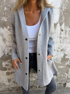 Lång elegant cardigan med huva