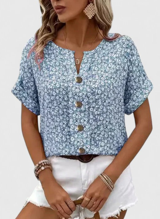 Sabine – Elegant Blommig Sommartopp