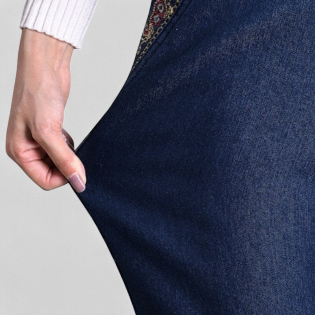 Emma – Bekväma Stretchjeans Med Sidofickor Och Resår I Midjan För Dam